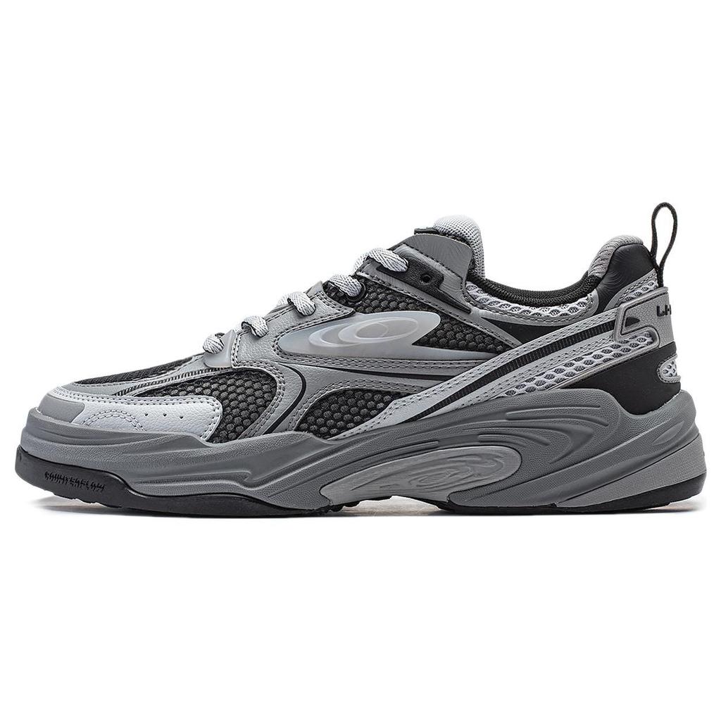 Li Ning CF Su Series Flash Star 2 Comfortabele Veelzijdige Demping Duurzame Lage Top Casual Schoenen Heren sneaker Zwart Grijs AGLT171-4