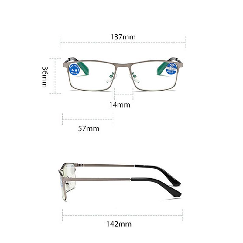 Männer Metall Halbrahmen Lesebrille Luxus Designer Anti Blau Licht Brille Fertig Verschreibung Presbyopie Brille Bis +4,0