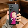 CUTE  GIRL Masha and the Bear Phone Case For Samsung S25,S24,S21,S22,,Plus S23,S30,Ultra,S20,Fe,Lite,Black Soft Silicone