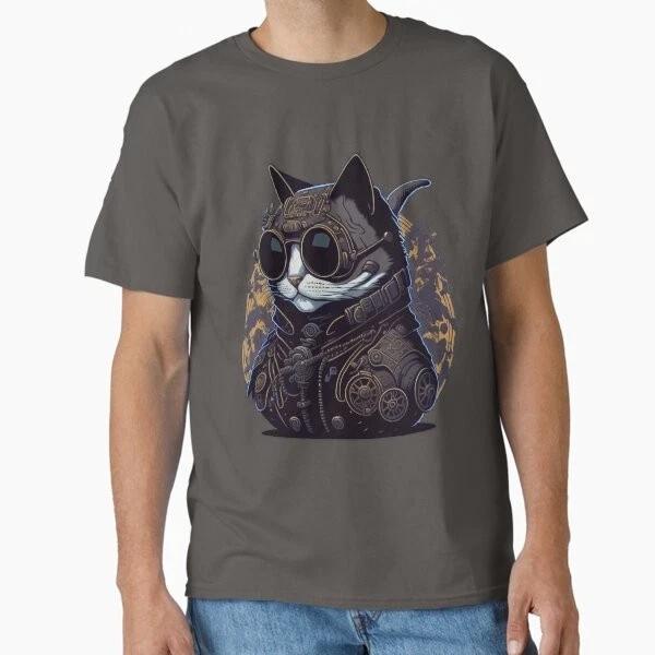 Steampunk Armor Cat Classic Tshirt Made In Usaaus Tshirt S2xl S