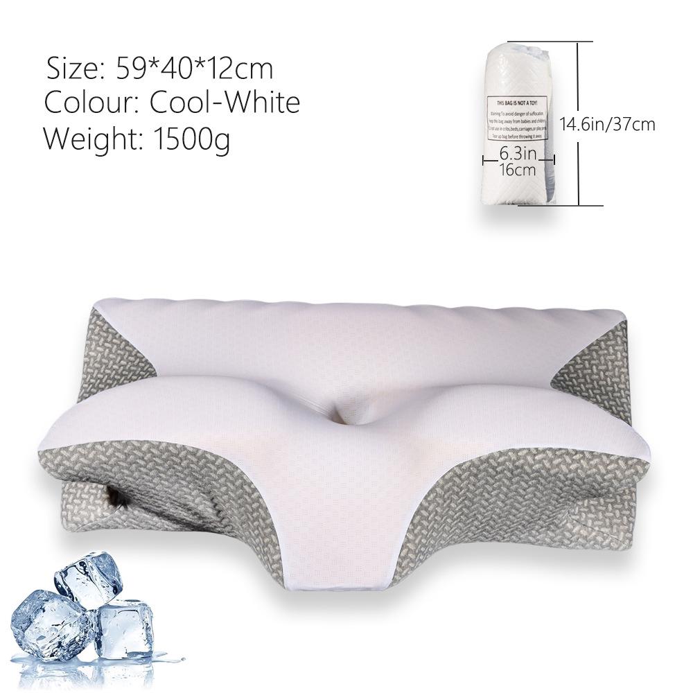 Cross-Border Slow-Rebound Memory Foam Ox Horn Neck Support Pillow