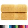 VidaXL Serviettes d'invité de Qualité Supérieure 2 pcs, Draps de Bain, Essuie-mains, Serviette de Visage Salle de Bain, Doré 137278