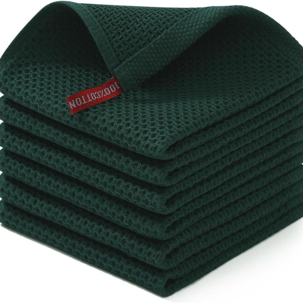 High Absorbency Quick-Dry Waffle Cotton Kitchen Towels