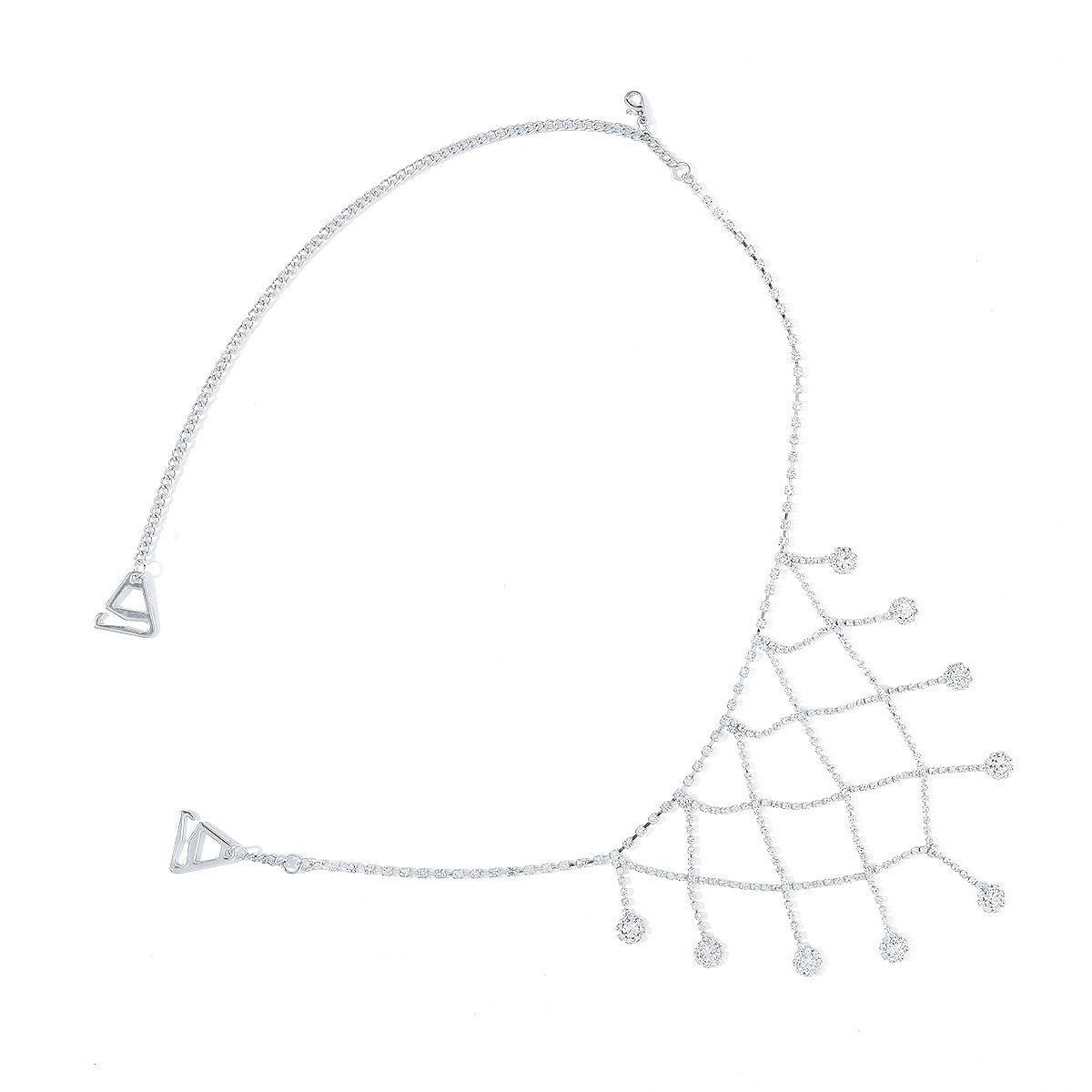 

Простая полая вспышка бриллиантовая кисточка плечевая цепочка модная сексуальная коготь цепочка подвеска темпераментная цепочка для тела серебряный