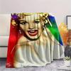 1PC Marilyn Monroe Print FlAannel Blanket, High quality Comfortable for All Seasons, Home Decor, Warmth and Comfort