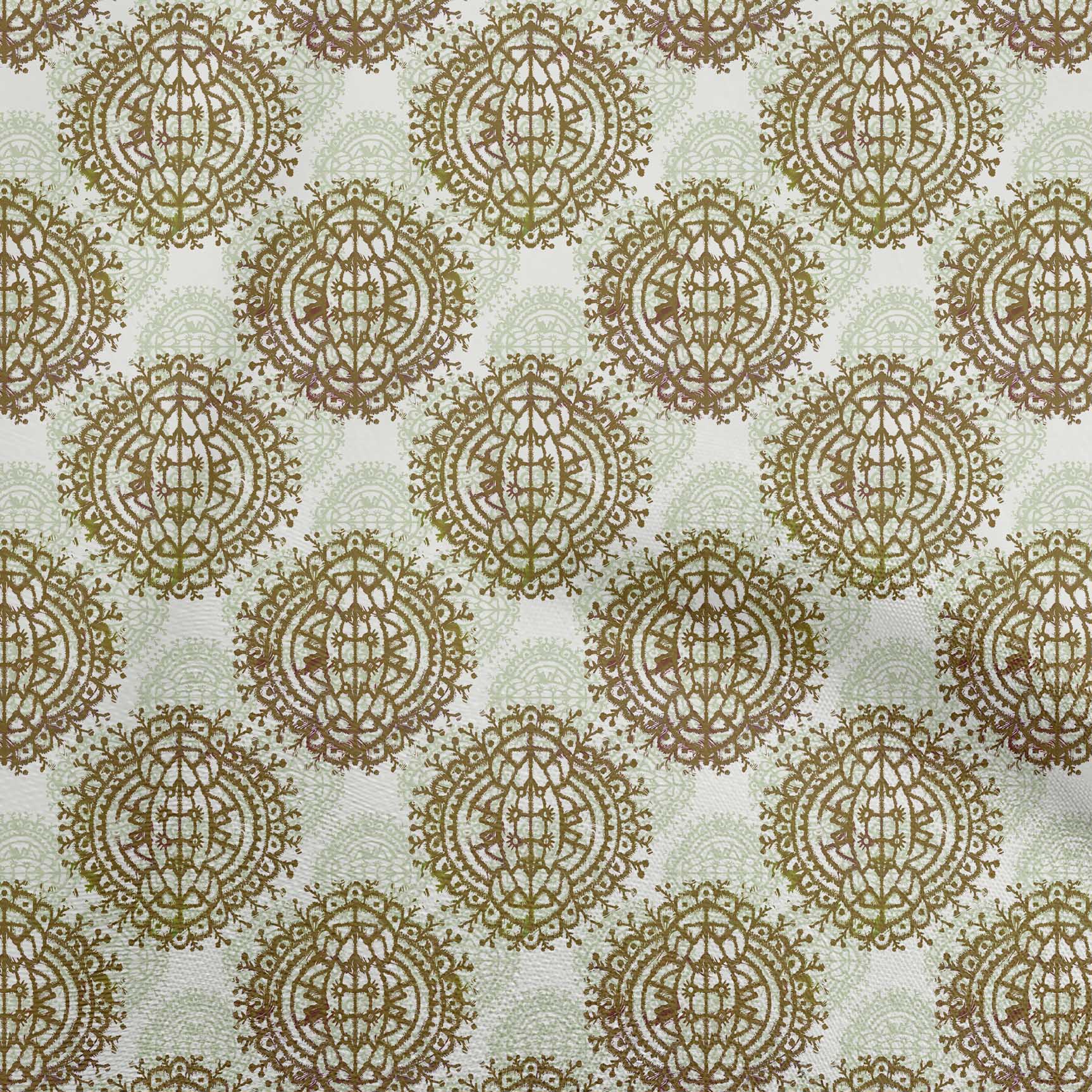 

OneOone Cotton Flex Темно-оливково-зелена тканина Азіатська блочна тканина для пошиття одягу своїми руками у дворі, 40 дюймів 42 Inch Wide - Viscose Chiffon оливковий колір