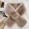 Ladies' Fashion Solid Color Plush Cross Scarf Neck Protector Cute Plush Thick Warm Neck