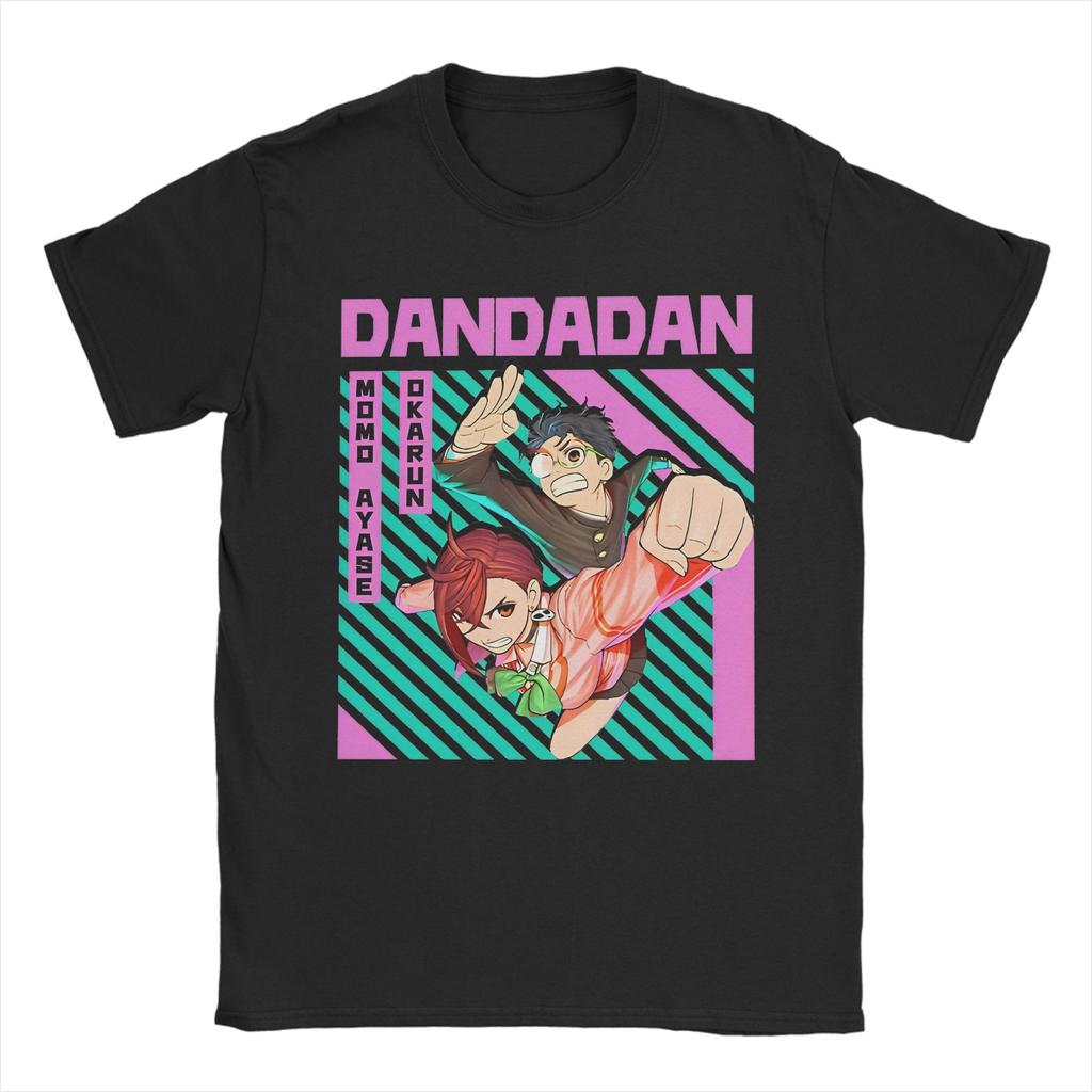 Funny Colorful Okarun Ayase Dandadan Tshirts Men's Cotton Short Sleeve Anime O-neck Summer Tops Shirts