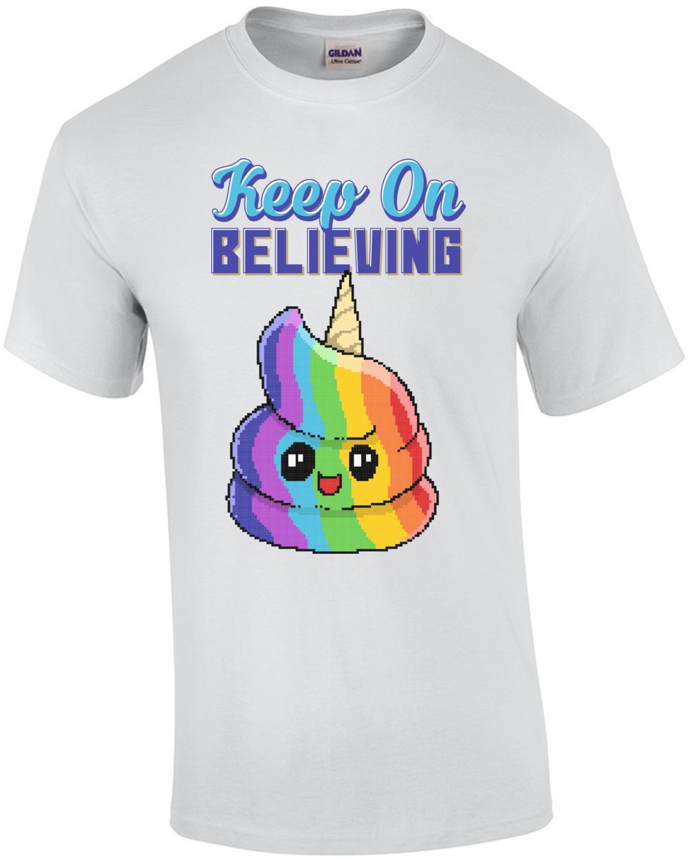 Keep On Believing Unicorn Retro T-Shirt Unisex T-Shirt S