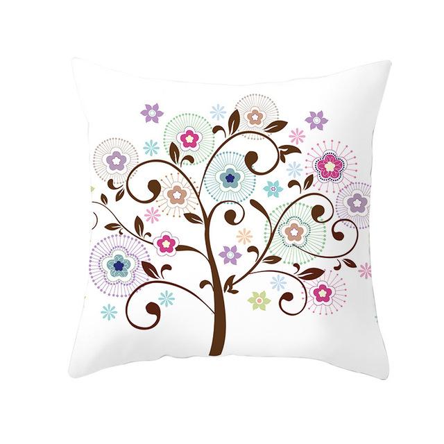 Colorful Tree Printing Decorative Pillowcase Colorful Tree Pillow Case Polyester Tree Pattern Pillow Cover Kussensloop Zt287