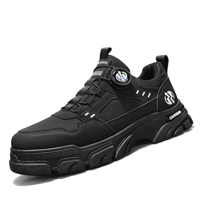 Autumn New Low-top Martin Shoes Men's Casual Leather Shoes Men's Rotating Button Men's Shoes