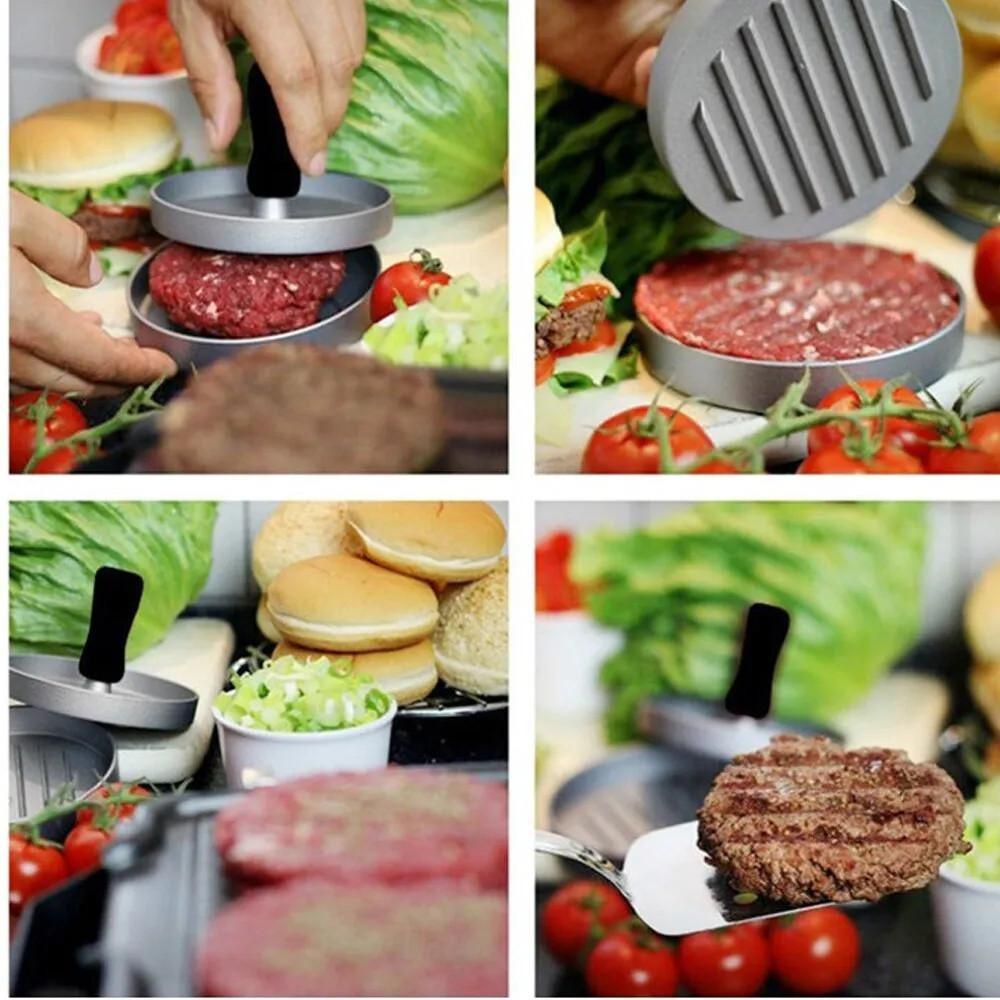 Haushalt Lebensmittel Form Küche Gadgets Runde Hamburger Form BBQ Hamburger Fleisch Presse Aluminium Legierung