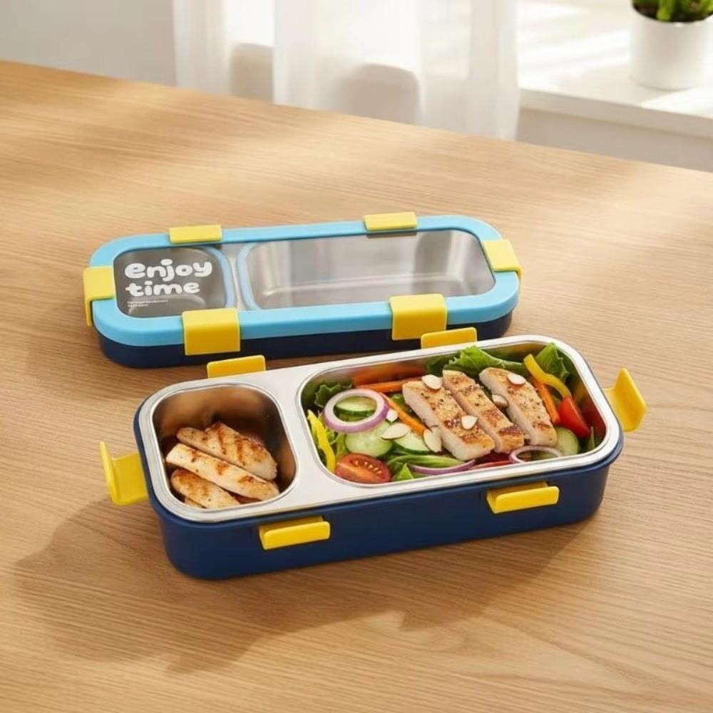 Removable Insulated Lunch Box 2/3 Compartment Divided Lunch Box Stainless Steel Lunch Box  Work