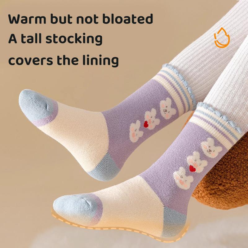 5Pairs Children Winter Ultra Thick Terry Socks Good Rabbit High Elasticity And Preferred Fabrics School Athletic Socks 1-16Years