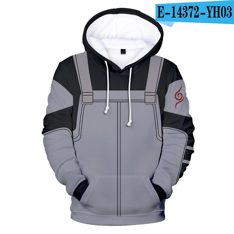 Hanorac nou Naruto cu personaj imprimat digital 3D color, pulover sport și de agrement cu glugă pentru bărbați femei