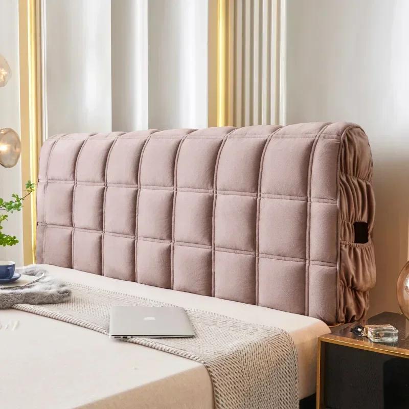 Luxury All-inclusive Velvet Bed Back Protector Cover Thicken Quilted Headboard Cover Super Soft Plush Quilting Bed Head Cover