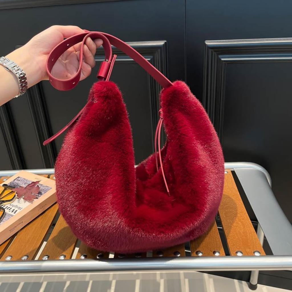 Crossbody Bag Women Plush Casual Daily