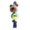 Plush Dog Chew Toy Plush Squeaky Dog Toy Set Head Tennis Ball Chew Toy Cotton Rope Knot for Medium Dogs Teeth Soft Head Dog