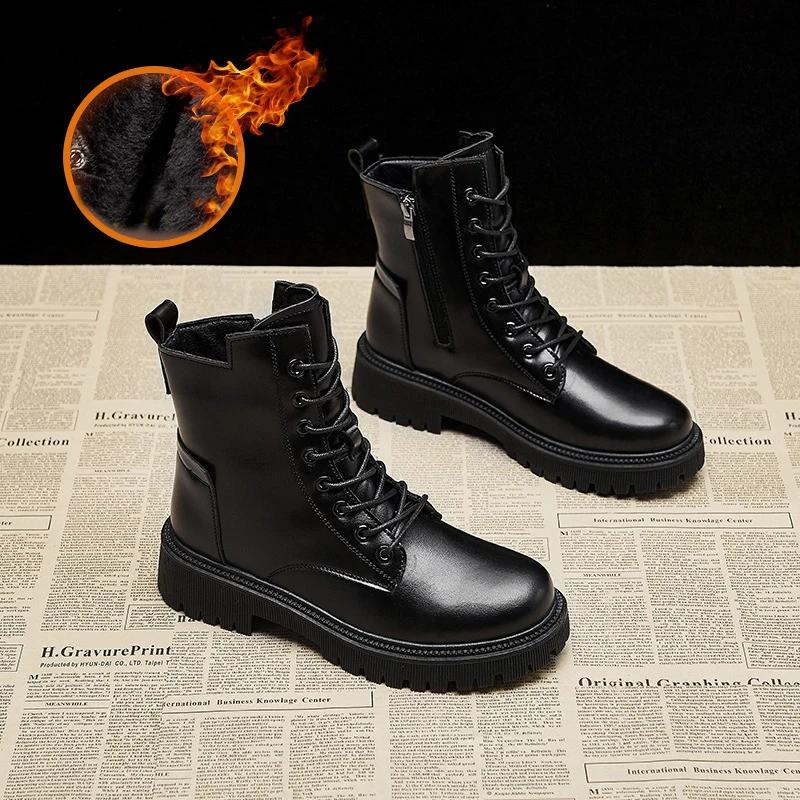 Winter Shoes Boots Women Large Size Dropshipping Non-Slip Women'S Snow Boots Genuine Leather Warm Women'S Ankle Boots