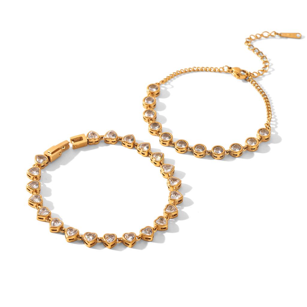 Stainless steel zircon bracelet for women, light luxury high-end titanium steel non-fading jewelry, hot-selling accessory