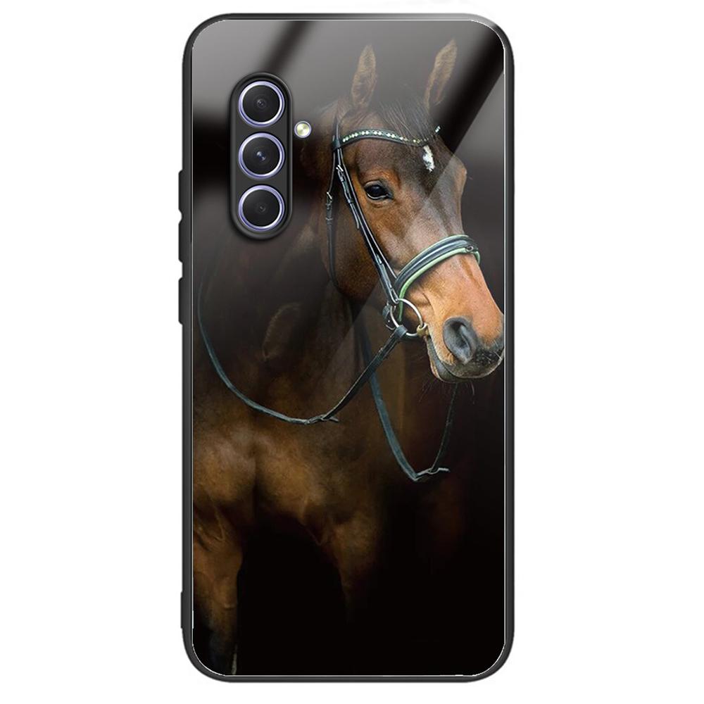 

Для Samsung Galaxy A54 5G TPU Frame закаленное стекло чехол телефон защитный чехол Horse