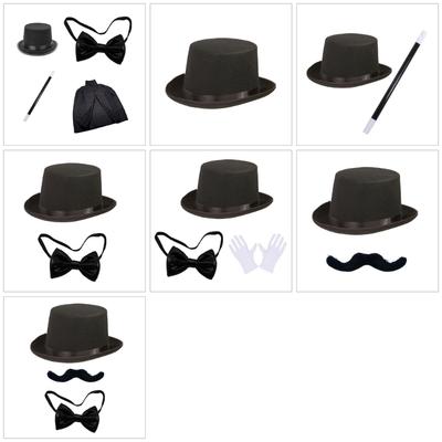 Balíček doplňků pro párty kouzelníka obsahuje plášť, klobouk, hůlku, mašle, kravatu pro cosplay zábavu