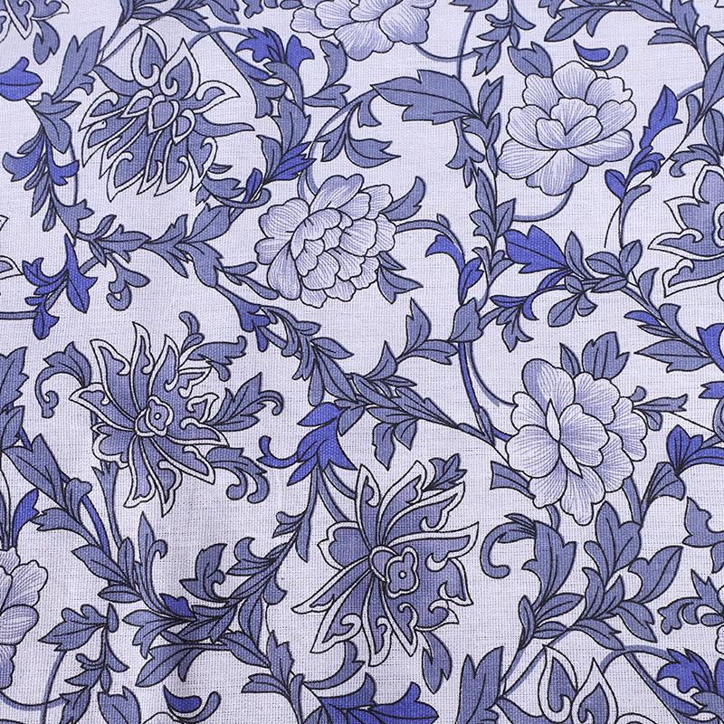 Floral Linen-Style Cotton Fabric for Clothes, Lining, Sofa, Tablecloth, Curtain, and Pillowcase