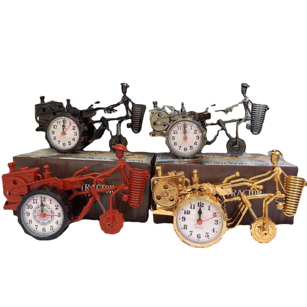 Retro nostalgic tractor alarm clock creative bedside small alarm clock wake up children desktop clock ornaments