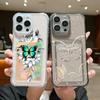 Card Slot Pocket Clear Soft TPU Case For iPhone 17 16 15 14 13 Pro Max 16e 12 Hollow out Butterfly Printed Silicone Phone Cover