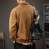 Autumn And Winter Heavy Retro Washed Lapel Polo Sweater Men'S Loose Large Size American Casual Trendy Brand Ralph Law