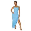 CY901111 European and American fashion suspender solid color fungus edge irregular dress new slim and thin