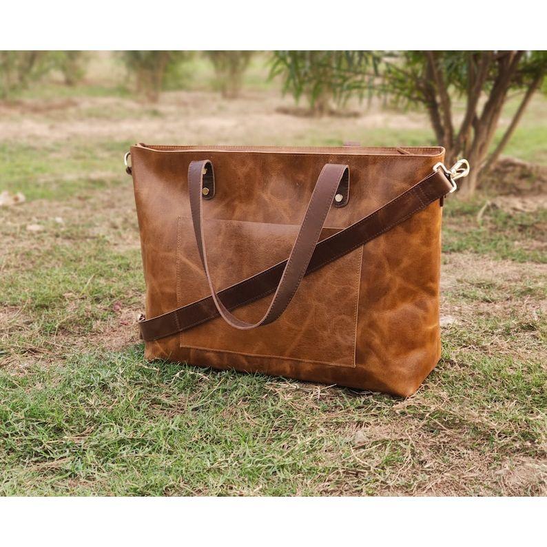 Leather Tote Bag for Women Large Leather Tote Bag Laptop Work Bag Leather Purse Handbag Valentines Day Gift for Her Anniversary Girlfriend