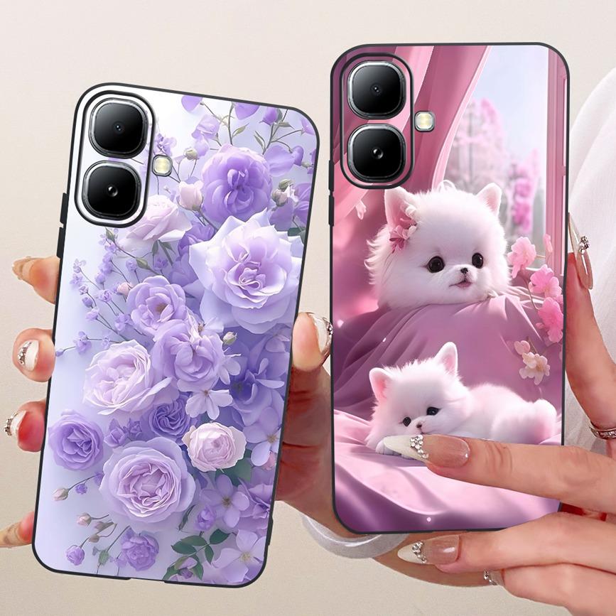 For Infinix Smart 20 4G X6840 Smart20 Phone Case Soft Black Silicone Cover Butterfly Dragon Cat Floral Painting Bumper Funda