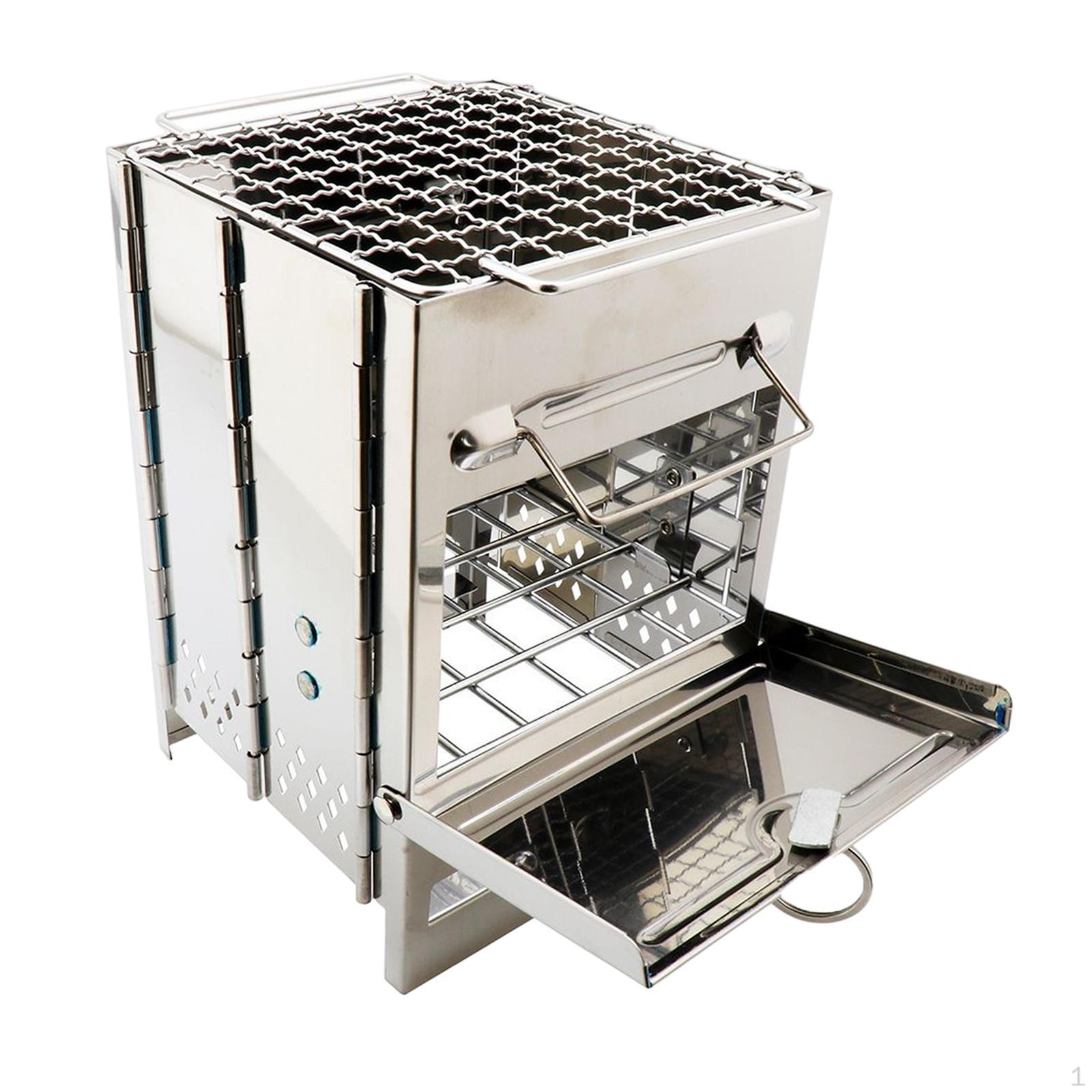 Складная походная печь для дров, походная плита, гриль для готовки, угольная, портативная, для сжигания дров для 21cmx14cmx14cm