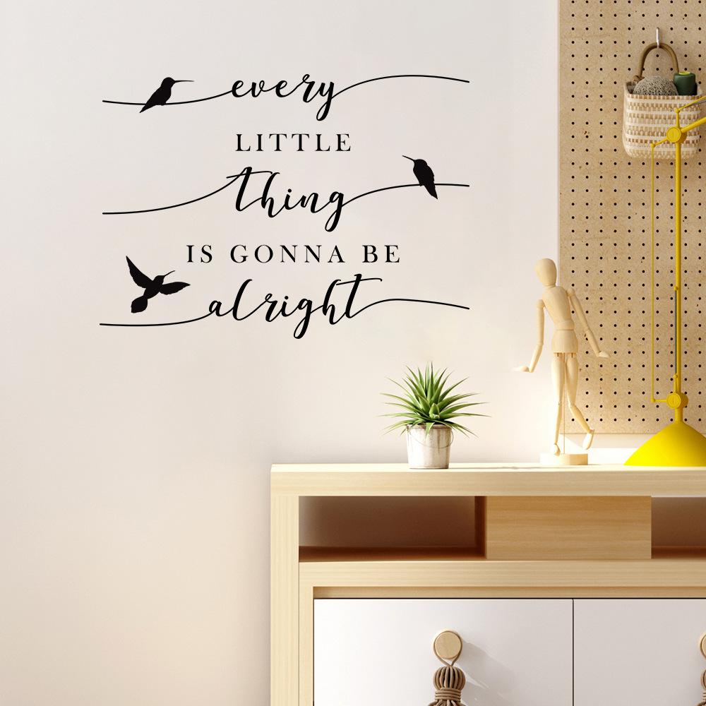 WZ9025 Englisch Slogan Schwarz Vogel Schlafzimmer Wohnzimmer Studie Hause Verschönerung Dekoration Wand Aufkleber