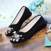 Fashion Oriental Aesthetic Pearl - Tassel Embroidered Wedge Shoes | Hanfu - Ready Vintage Court - Style Shoes