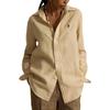 Polo Ralph Lauren Pony Embroidered Linen Point Collar Shirt Standard Fit Women shirts 211970730-520