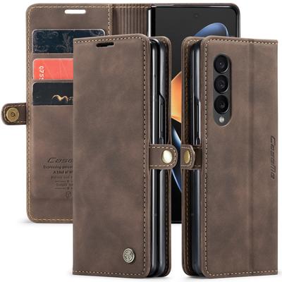 Anti -Scratch Vintage Leather Phone Bag Case For Samsung Galaxy Z Fold4 5g Fold 4 Zfold4 Card Slot Full Protection Cover Coque