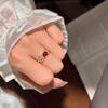 Elegant Red Corundum Ring for Women with Diamond Accents Luxe Hollow Design Fashionable Statement Jewelry