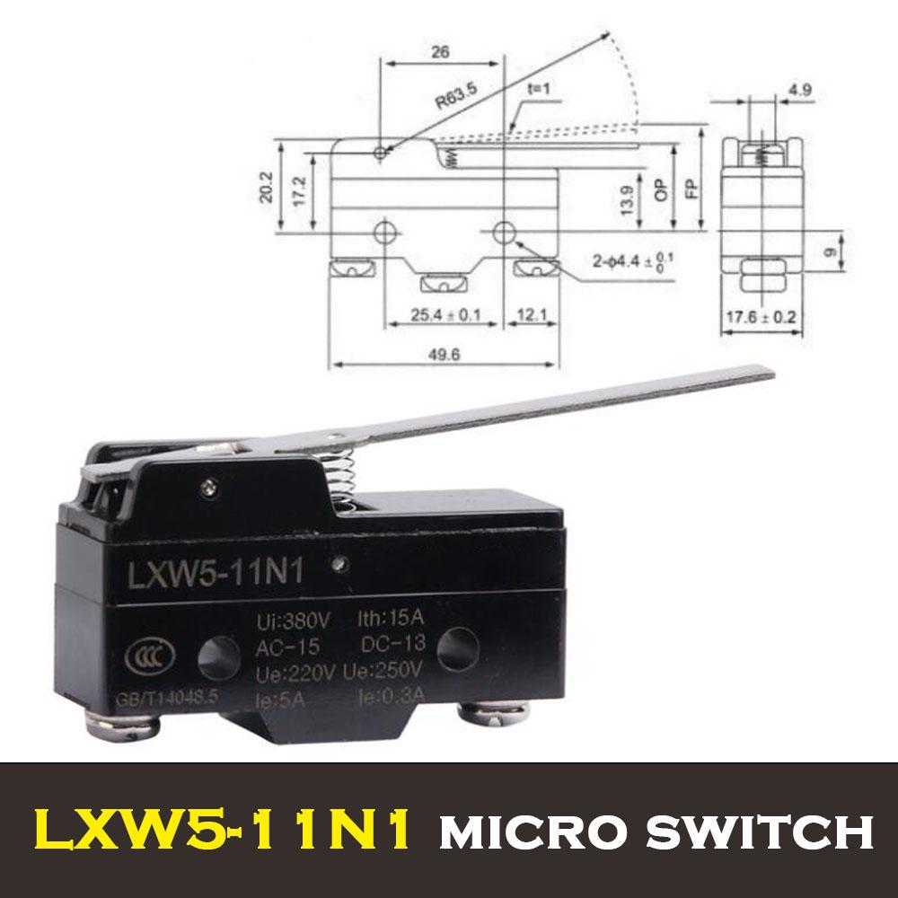 1PC LXW5 Travel Switch Limit Microswitch with Copper Contact 250VAC/5A NO/NC - G1 G2 G3 Q1 Q2 N1 D1 11M Switches4