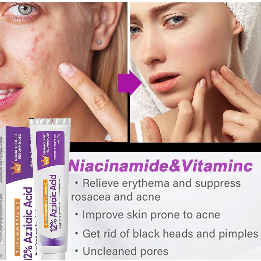 Nikotinamidas ir Vitaminas C 12% Azelaino rūgštis mažina spuogus ir atnaujina - 20g