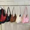 Leather Hoboes Bags for Women Soft Shoulder Purse Slouchy Toted Handbags Crescents Shoulder Bags Punk Underarm Purses