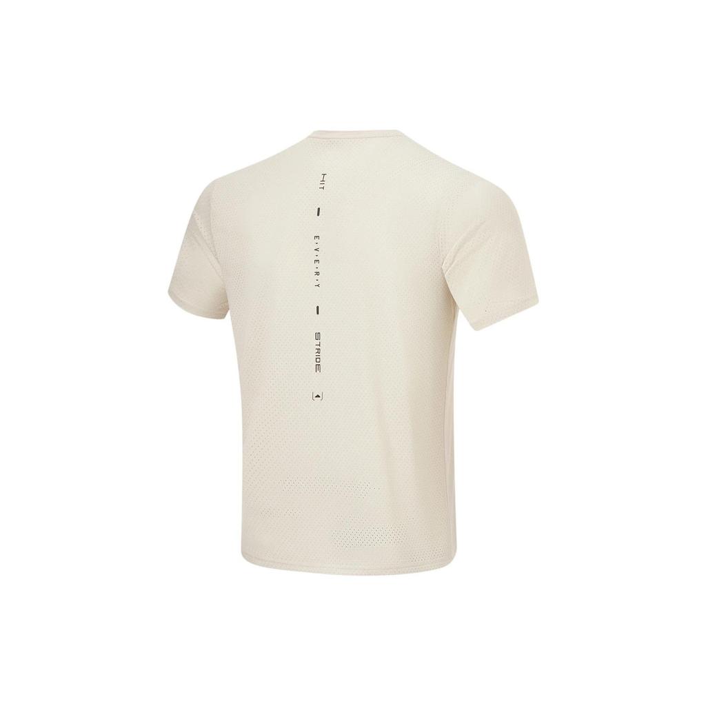 Li Ning Logo Print Schnelltrocknendes Atmungsaktives Kurzarm-T-Shirt Herren Oberteile Mondlicht-Grau ATST535-3