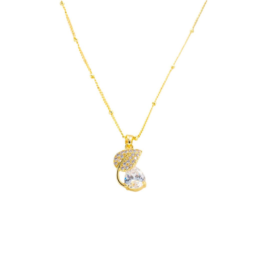 Elegant Pure Silver & Gold Pendant Necklace: European & American Style