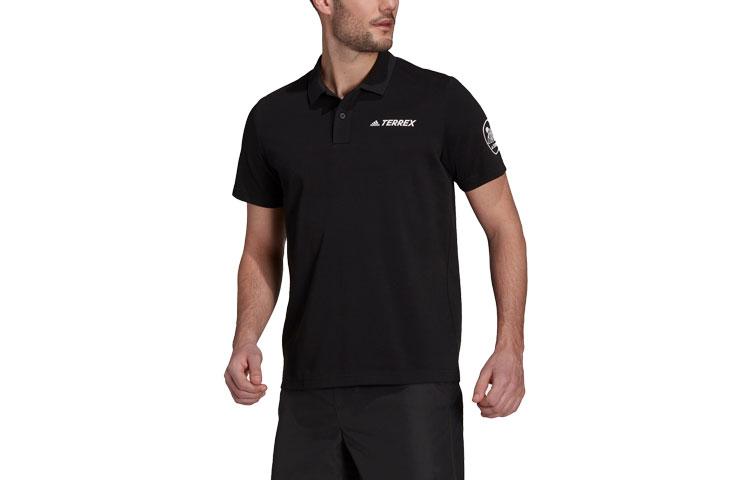 adidas Polo Shirts Men's Black Polo Collar Moderate Straight Fit GR9968