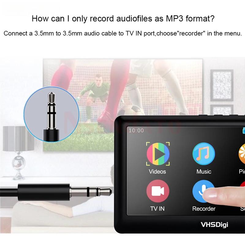 4,3" AV-inspelare Video Ljud Inspelningsbox 1080P från VHS Digi Bärbar Vhs DVD Hi8 Videokamera Spelare till TF-kort USB-minne