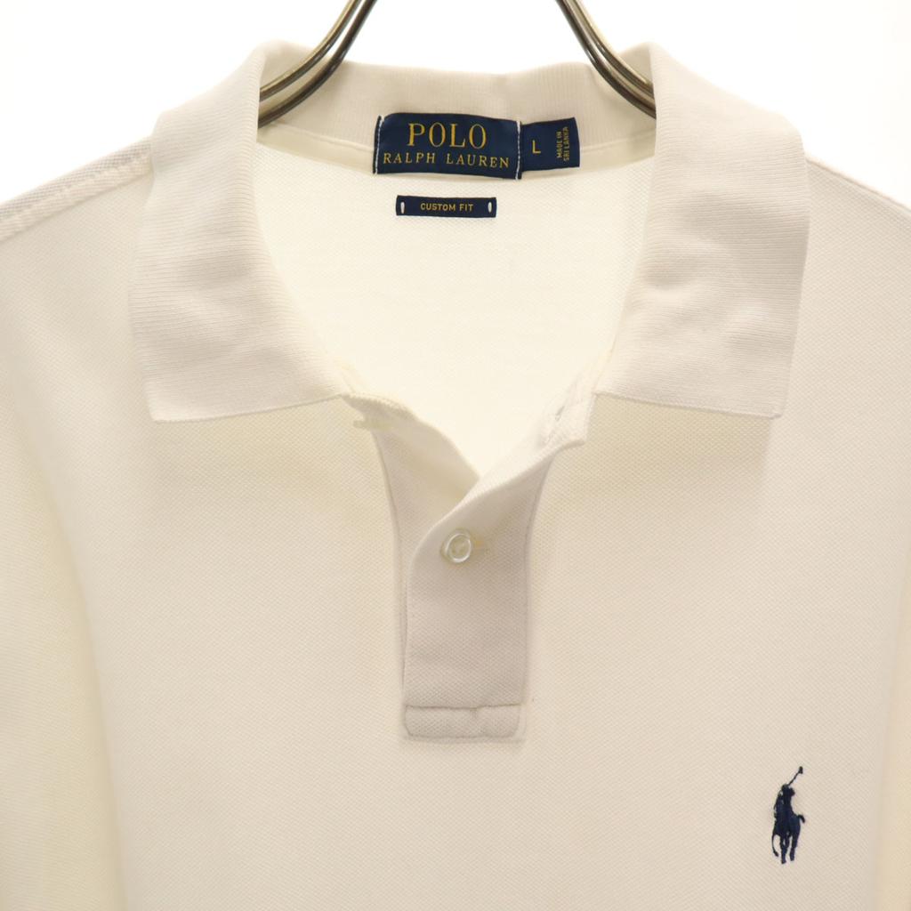 Polo Ralph Lauren Short Sleeve Custom Fit Polo Shirt L Off White Fawn Men's Used