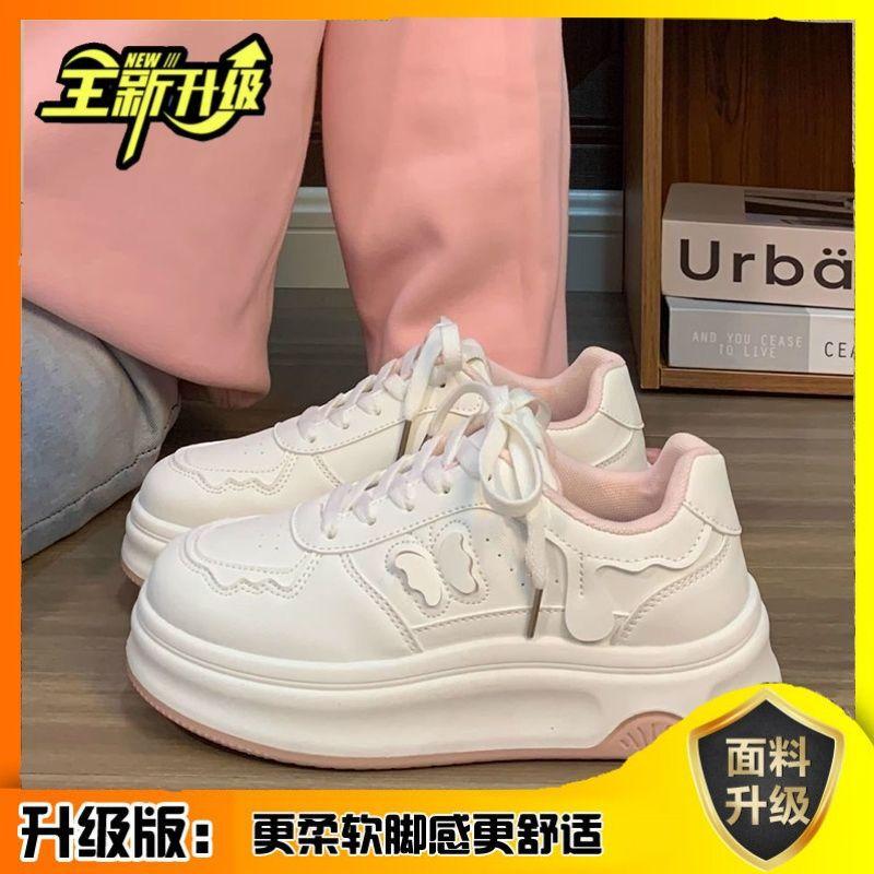 

thick-soled butterfly little white shoes women s 2025 spring and summer new Korean version of versatile fashion women s shoes casual students lightwe 35 розовый