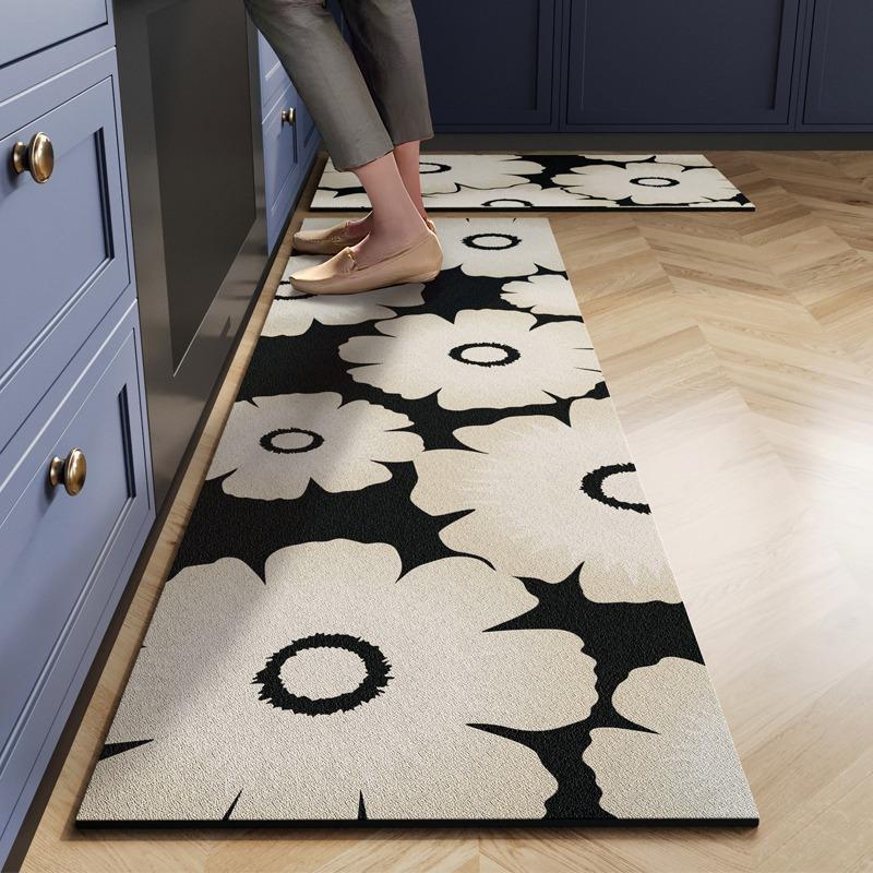 Kitchen Floor Mat Waterproof Non-slip Pvc Carpet Leather Mats Oil-proof Non-slip Area Rug Home Decoration