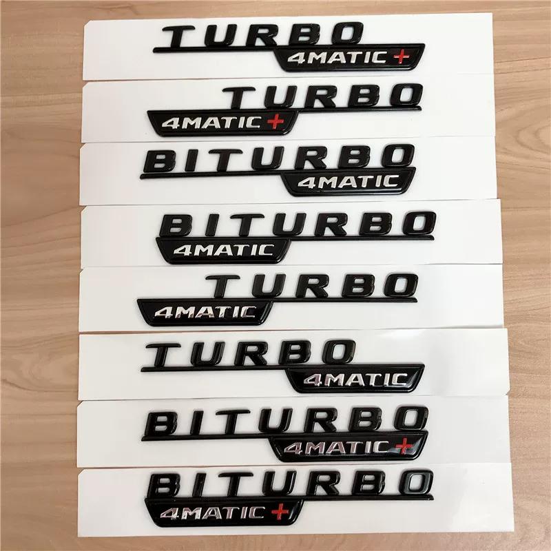 3D Flat Fo Turbo BITURBO V8 BITURBO 4MATIC 4MATIC+ V8 V12 BITURBO Plus Emblem for Benz GT Car Fender Side Sticker uu1
